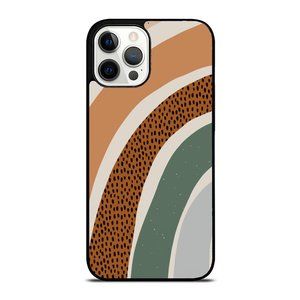Boho Burnt Orange Half Rainbow With Dotted Pattern Arches Case iPhone Case